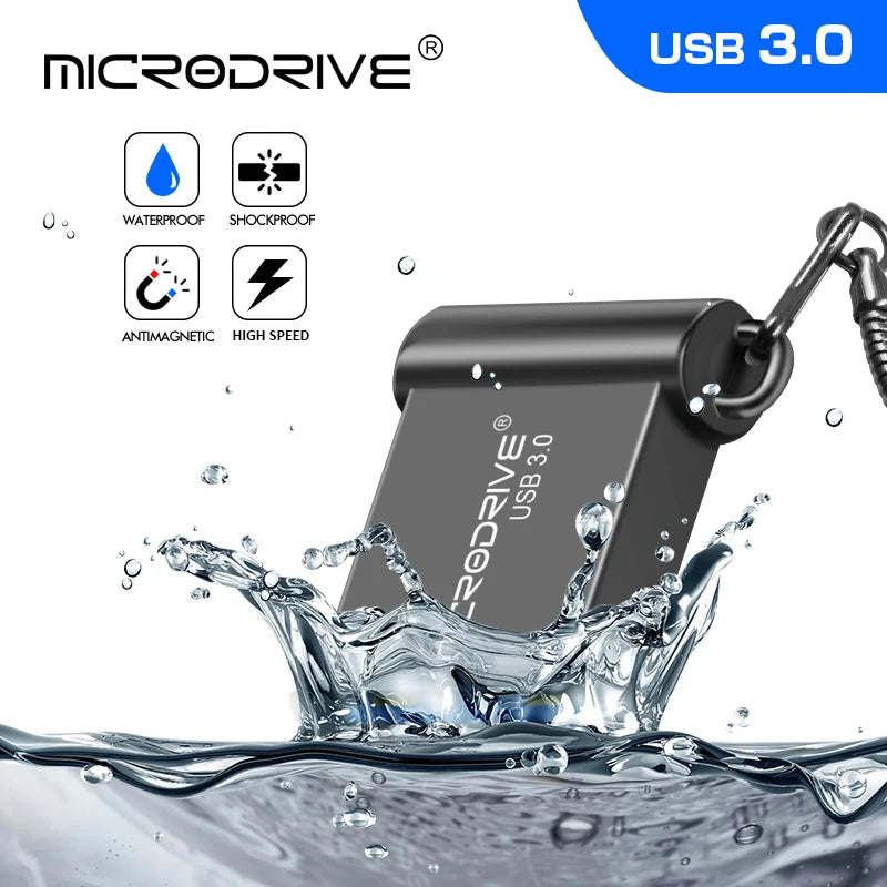 Clé USB 3.0 Mini MicroDrive 16Go 32Go 64Go 128Go Métal Argent Noir – CLEVI Paris