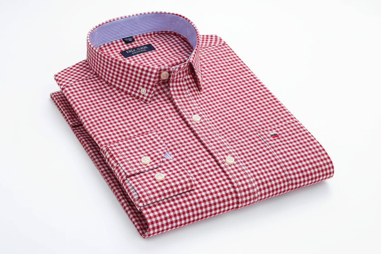 Chemise Oxford Homme Manches Longues Rayée Casual 100% Coton – Tailles 38-47 – CLEVI Paris