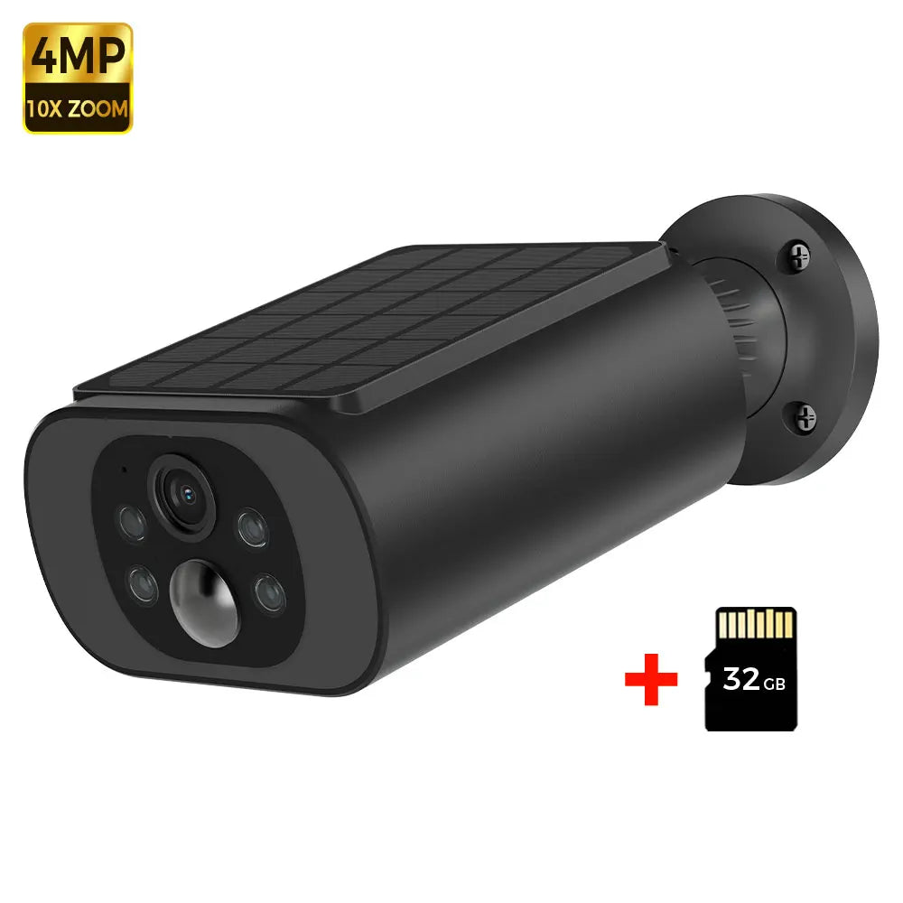 Caméra Surveillance Solaire 2.5K WiFi ALEVIO – IP67, Vision Nocturne Couleur, Détection IA, Alexa
