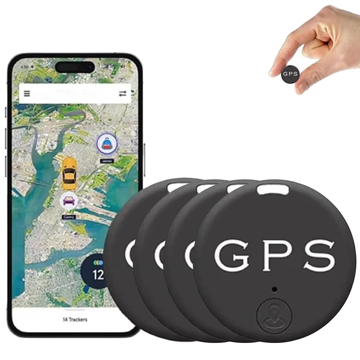 Mini Traceur GPS Anti-Perte LISIXLIUYI – Magnétique, Bluetooth, Autonomie 6 Mois, Taille Pièce de Monnaie, Lot de 1 à 4