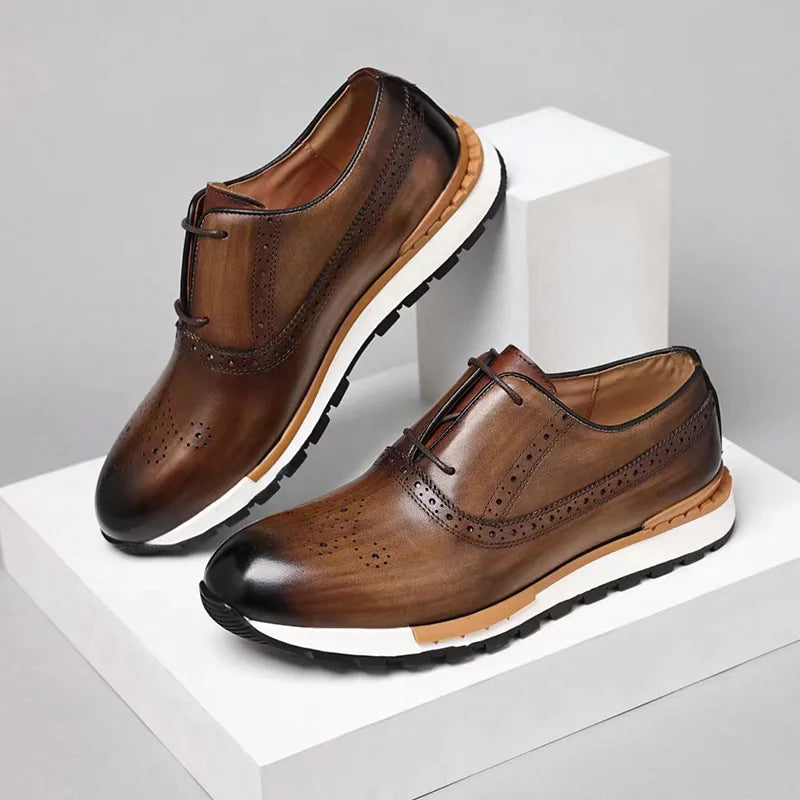 Loafer Brogue Homme Cuir Véritable Design Britannique | Rehaussant Bullock 4 Coloris