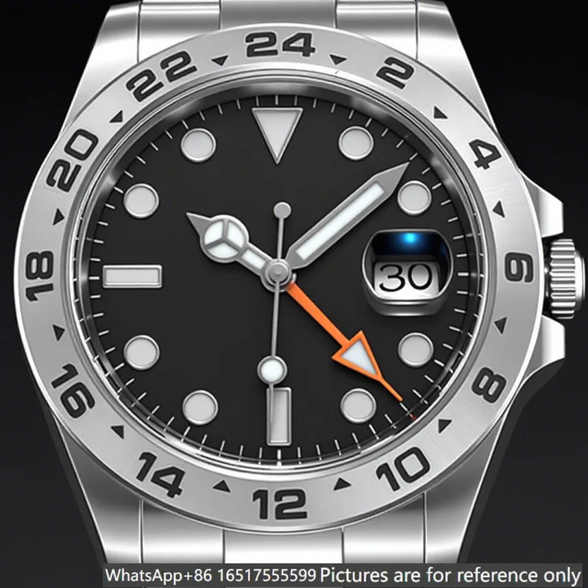 Montre Automatique Homme Style GMT 40MM Acier 904L Cadran Lumineux – CLEVI Paris