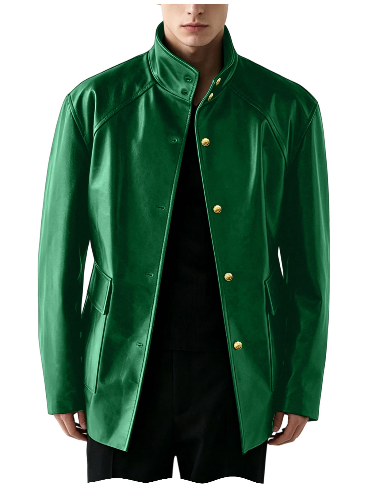 Veste Simili Cuir Homme Col Montant – CLEVI Paris
