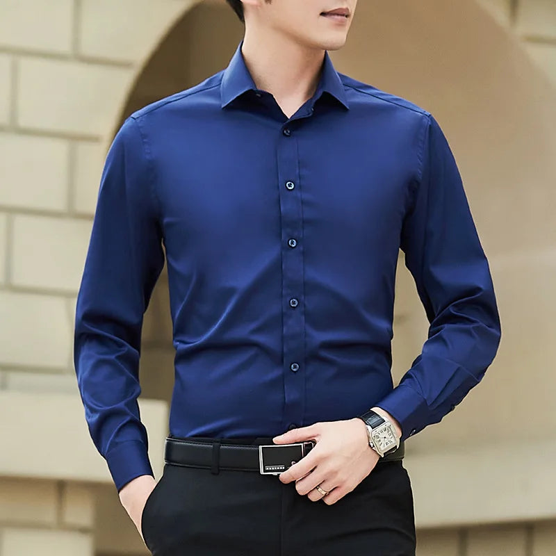 Chemise Homme Grande Taille Coton/Polyester | Slim Fit Business Casual Manches Longues – CLEVI Paris