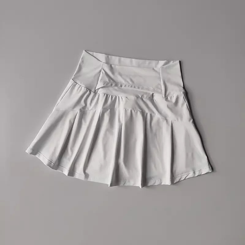 Jupe Sport Femme Taille Haute Short Intégré Élasthanne Nylon | Tennis Golf Yoga Running, Tailles S à XL – CLEVI Paris