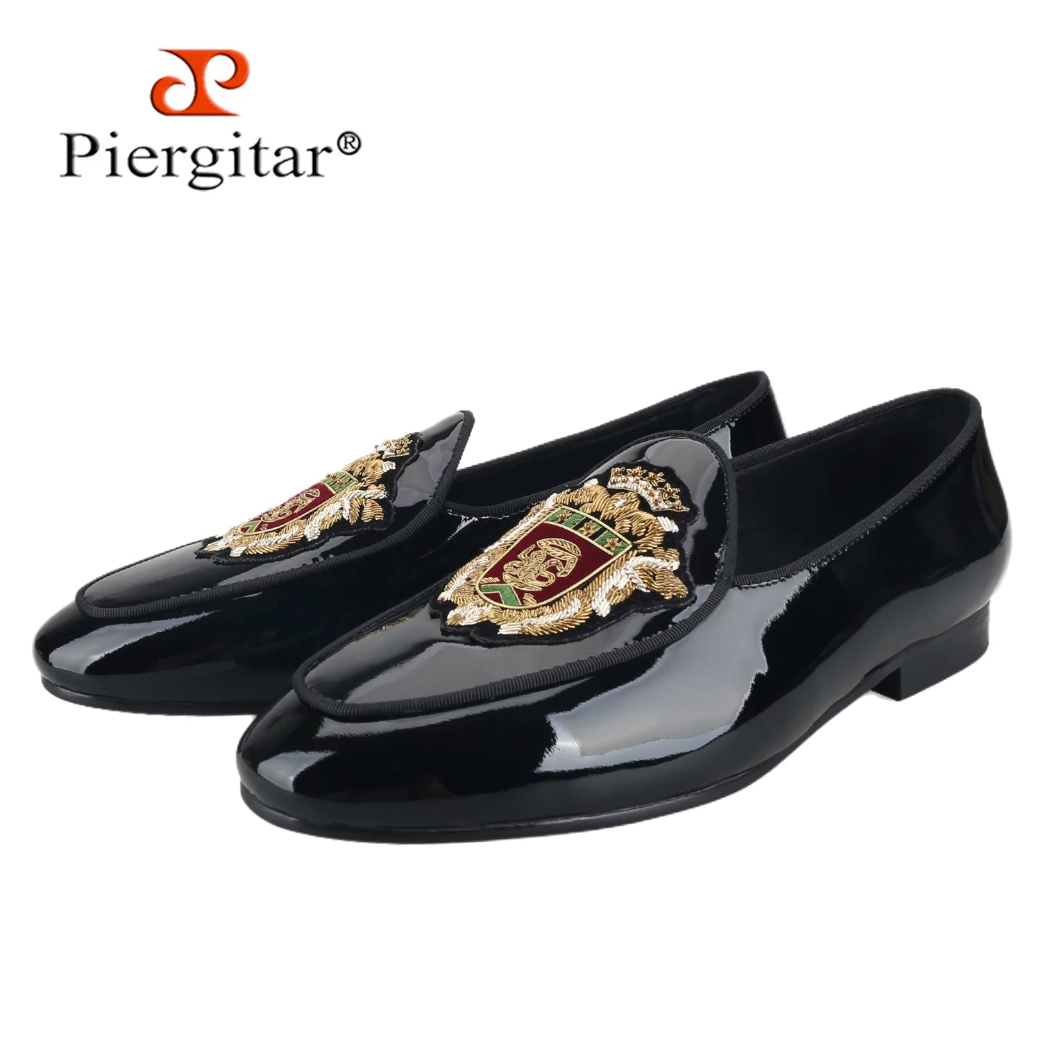 Loafer Homme Cuir Verni Broderies Manuelles Semelle Rouge – CLEVI Paris