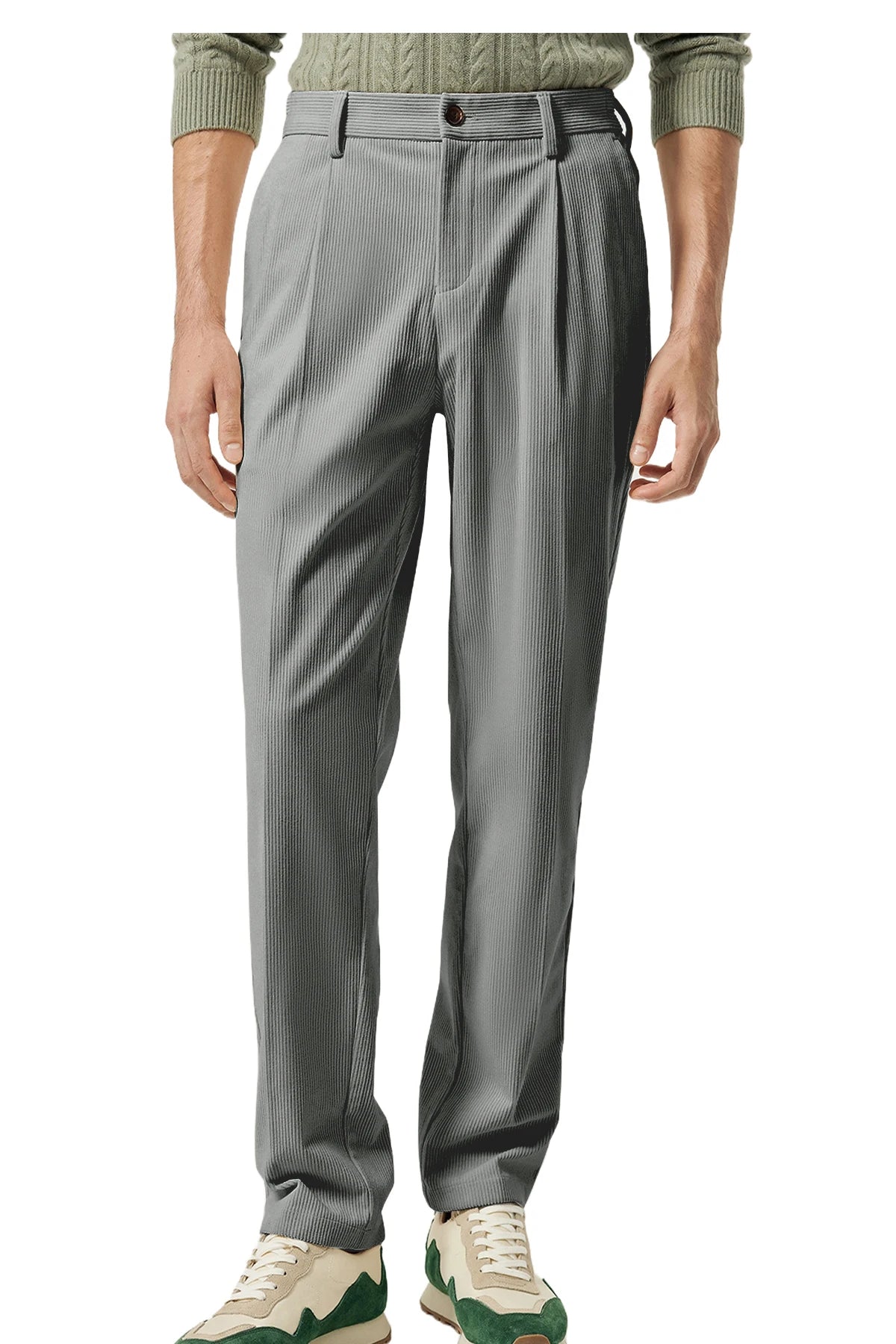 Pantalon homme en velours côtelé taille haute – CLEVI Paris