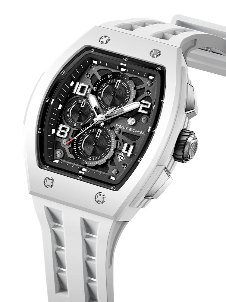 Montre Homme TSAR BOMBA TB-8204Q – Chronographe Quartz Japonais, Verre Saphir, Étanche 50M