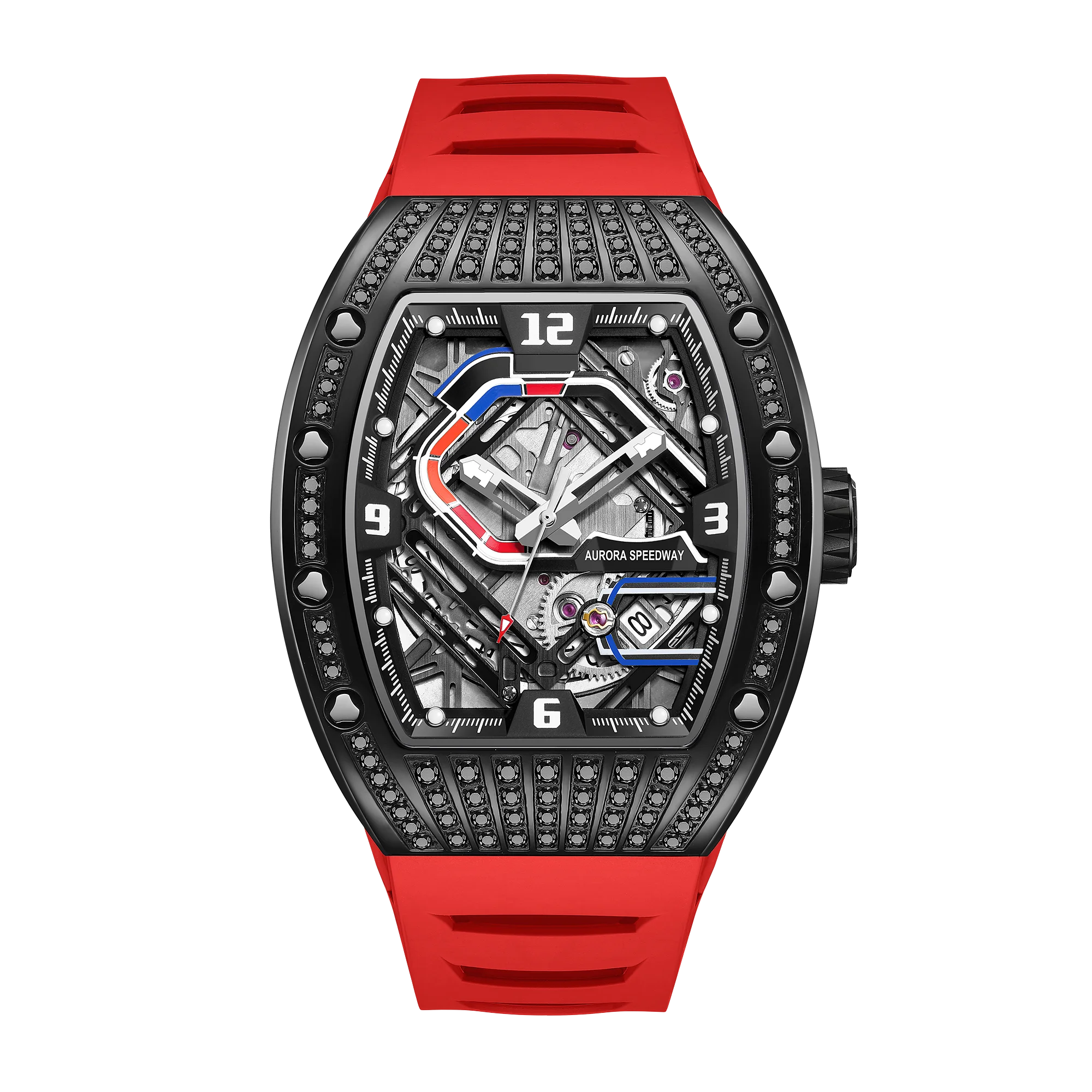 Montre Homme Sport Squelette Automatique HANBORO 9036 – Tonneau Étanche 5 Bars Lumineuse – CLEVI Paris