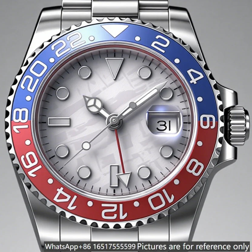 Montre Automatique Homme Style GMT 40MM Acier 904L Cadran Lumineux – CLEVI Paris