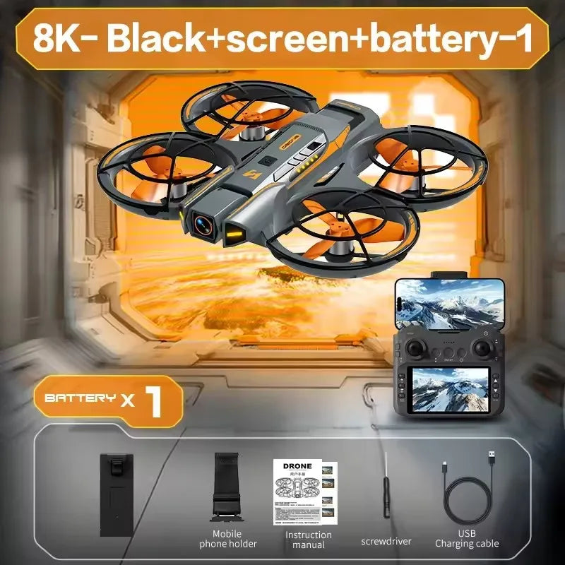Drone FPV A21 Pro – Brushless 4K/8K WiFi Hovering Optique Caméra 180° Écran Télécommande 15-18 Min Vol – CLEVI Paris