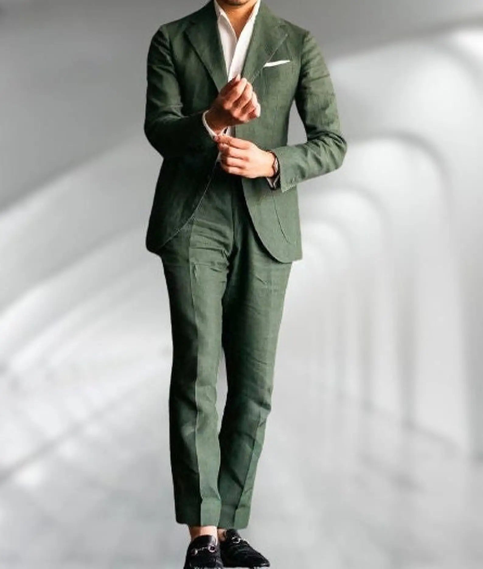 Costume Homme Mariage Slim Fit – Blazer & Pantalon Lin | 15 Coloris