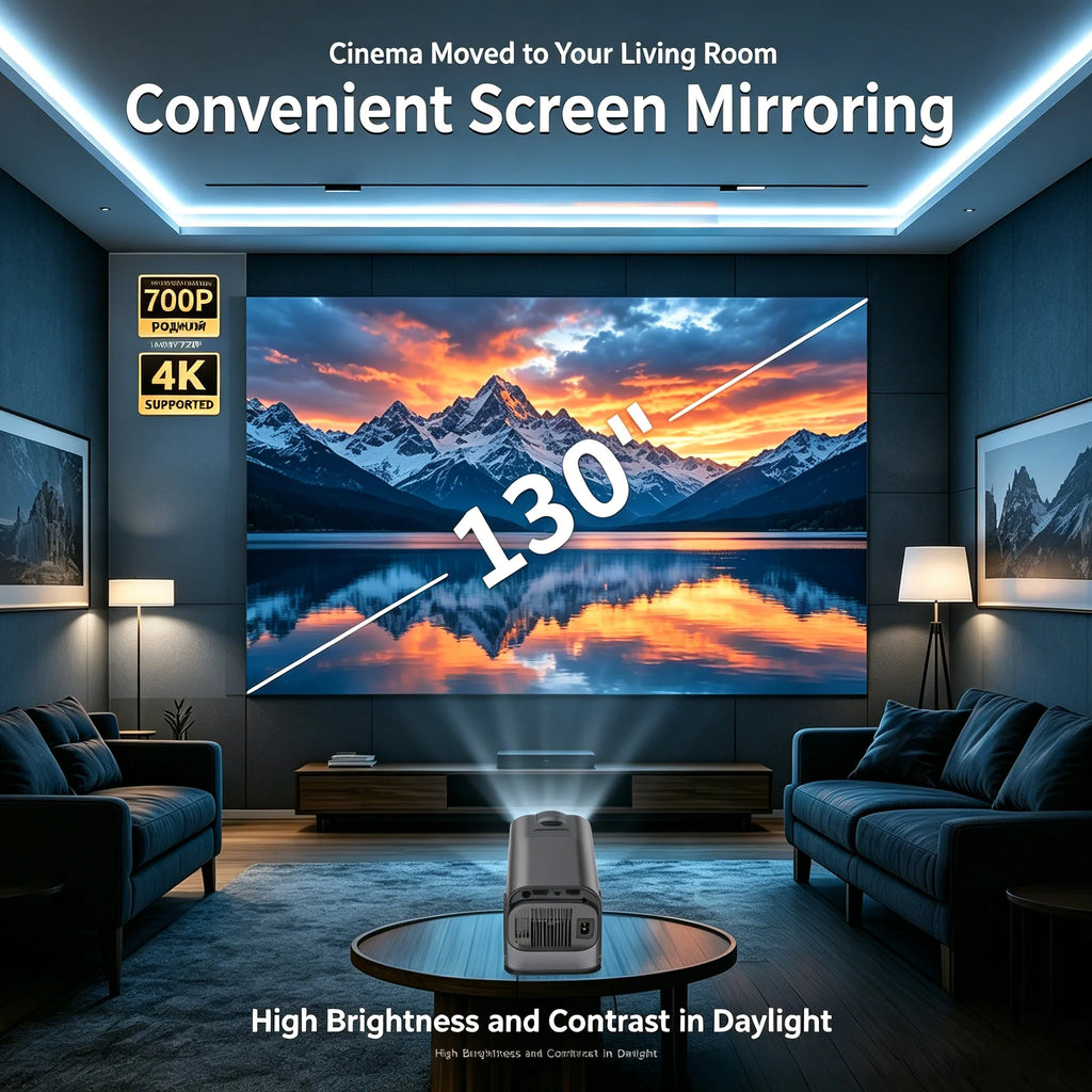 Sucetiho Projecteur Portable Android 720P 4K WiFi Bluetooth 5.0 Son HiFi Support 180° – CLEVI Paris