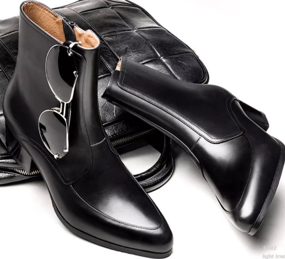Chelsea Boots Cuir Véritable Homme | Talon Pointu Fait Main – CLEVI Paris