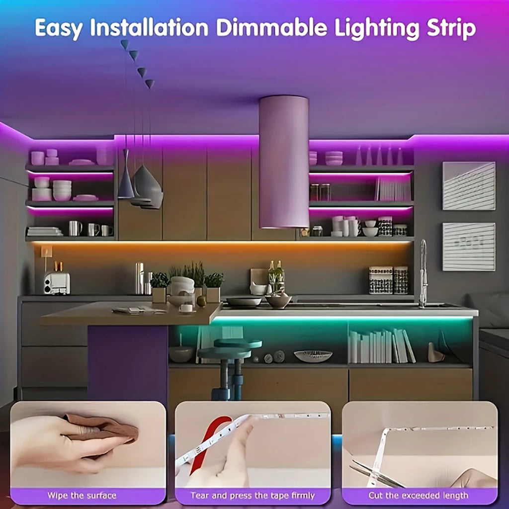 Ruban LED RGB USB avec Télécommande IR — 1m à 20m, Chambre, TV, Décoration | CLEVI Paris