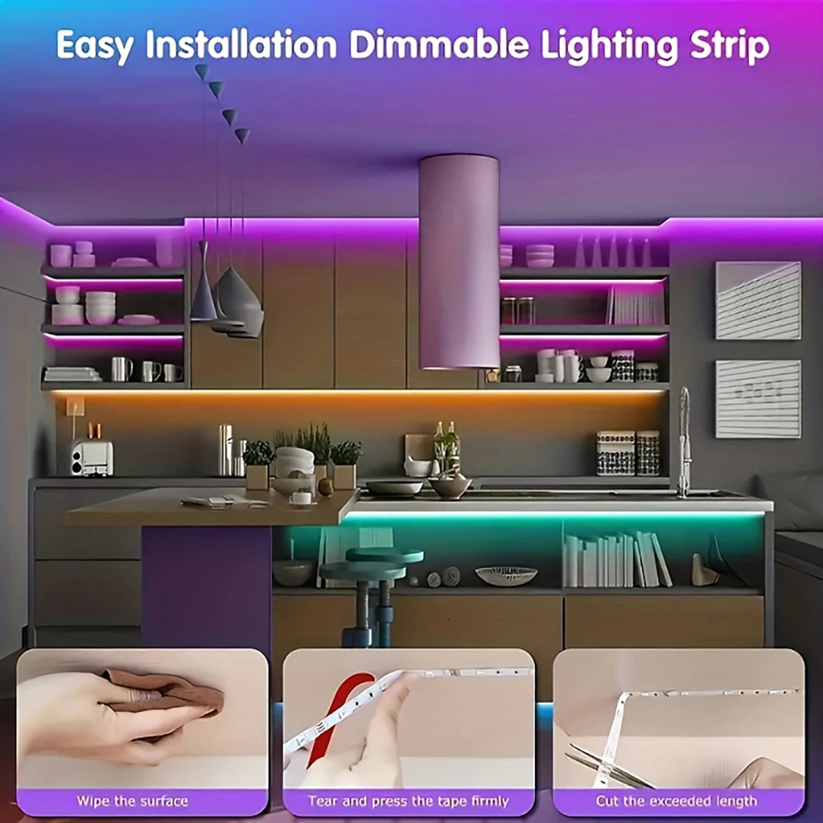 Ruban LED RGB USB avec Télécommande IR — 1m à 20m, Chambre, TV, Décoration | CLEVI Paris