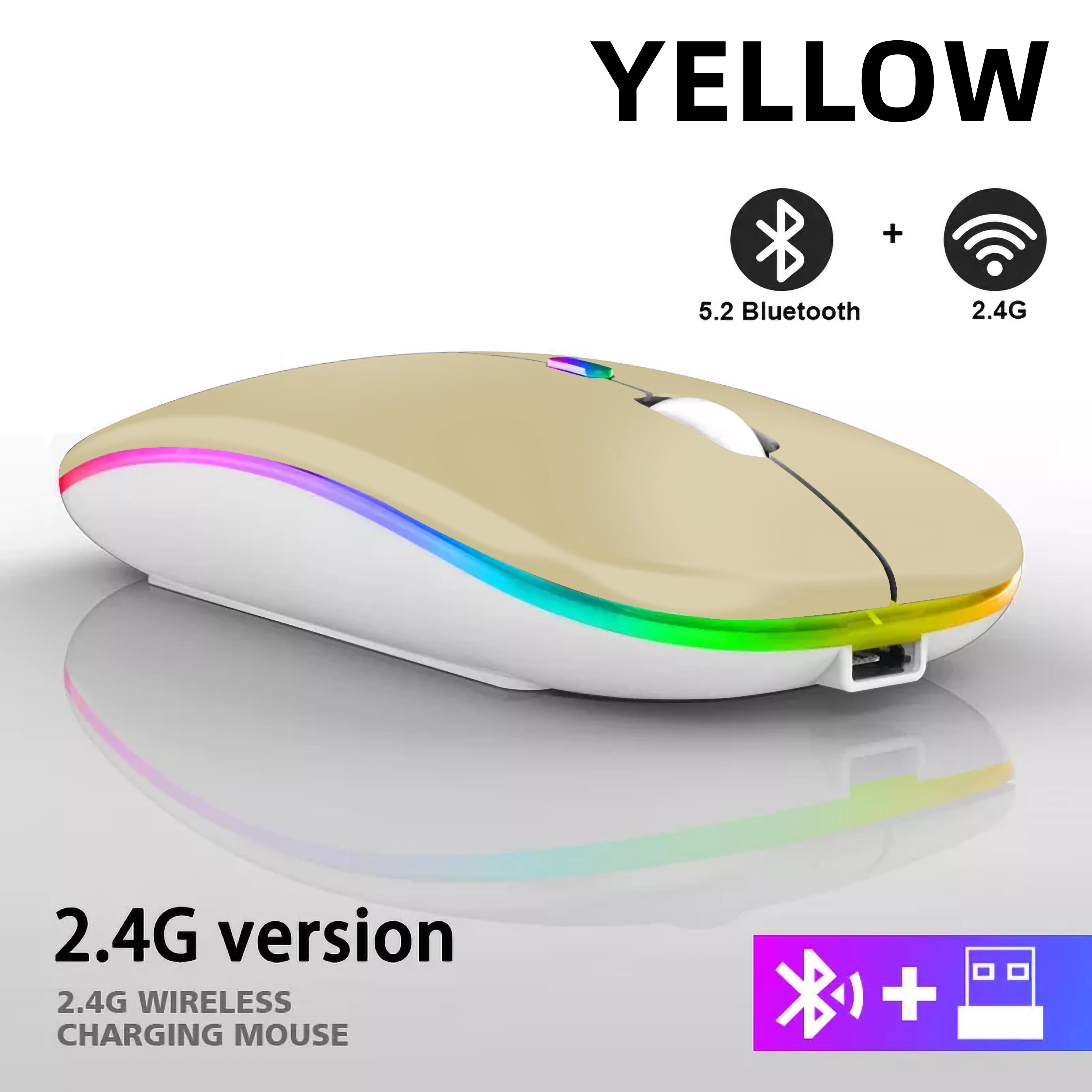 Souris Bluetooth Sans Fil HXSJ — Double Mode 2.4GHz, RGB, 1600 DPI, Rechargeable, PC & Mac | CLEVI Paris