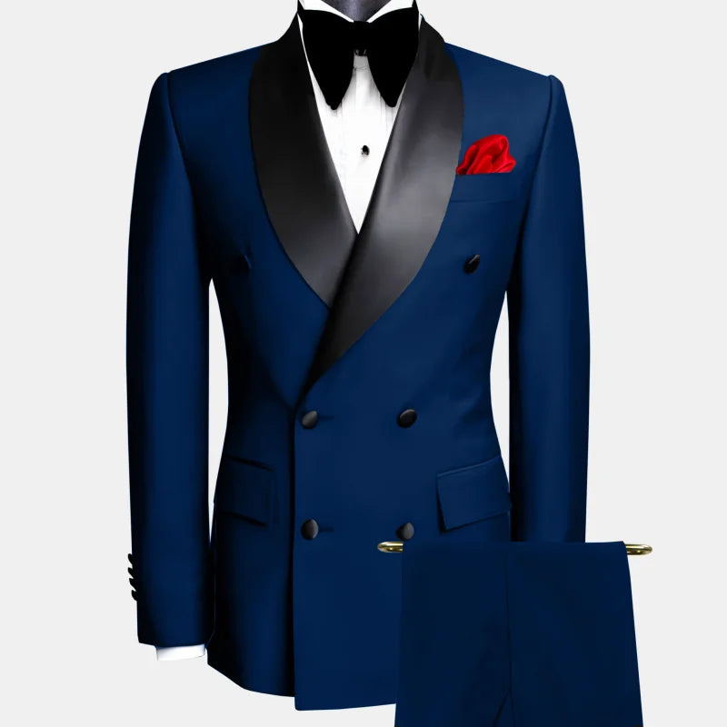 Costume Smoking Double Boutonnage Homme Slim Fit Châle Revers – CLEVI Paris
