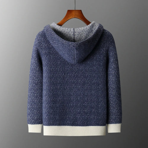 Cardigan Homme Laine Mérinos Zippé à Capuche – CLEVI Paris
