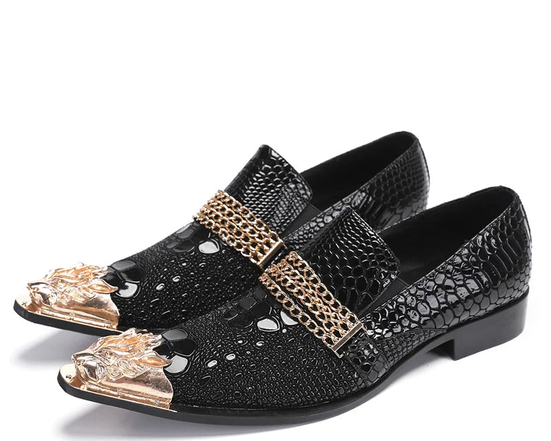 Chaussures Homme Croco Métal Chaîne – CLEVI Paris