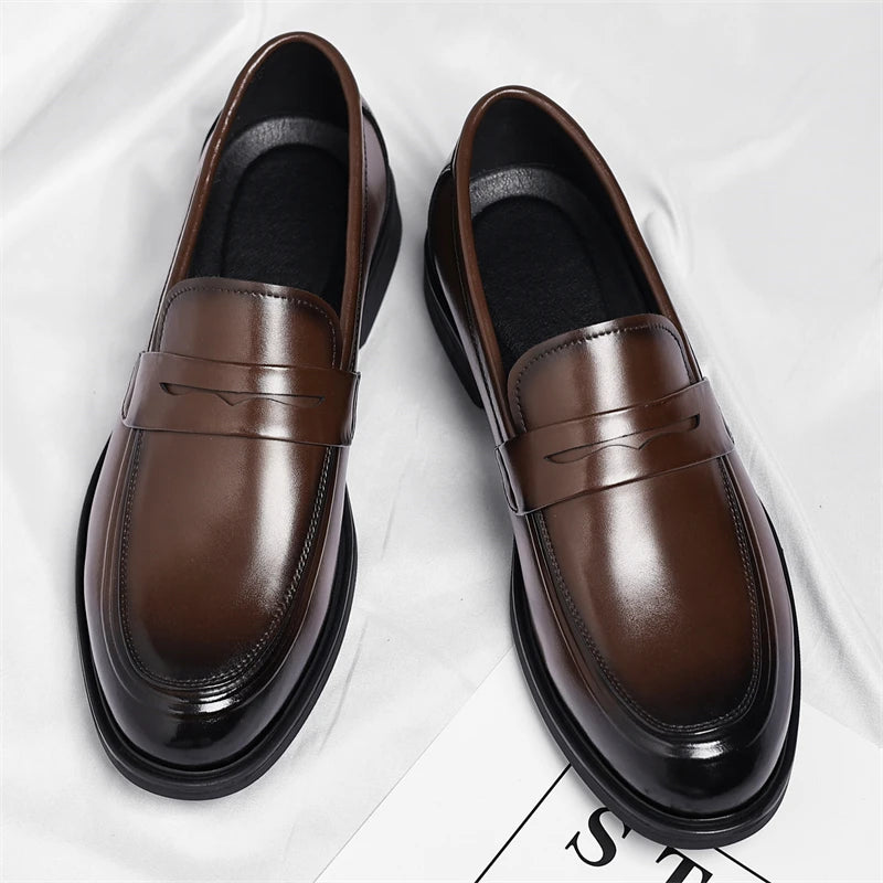 Mocassins Cuir Homme Style Italien | Chaussures Business Slip-On