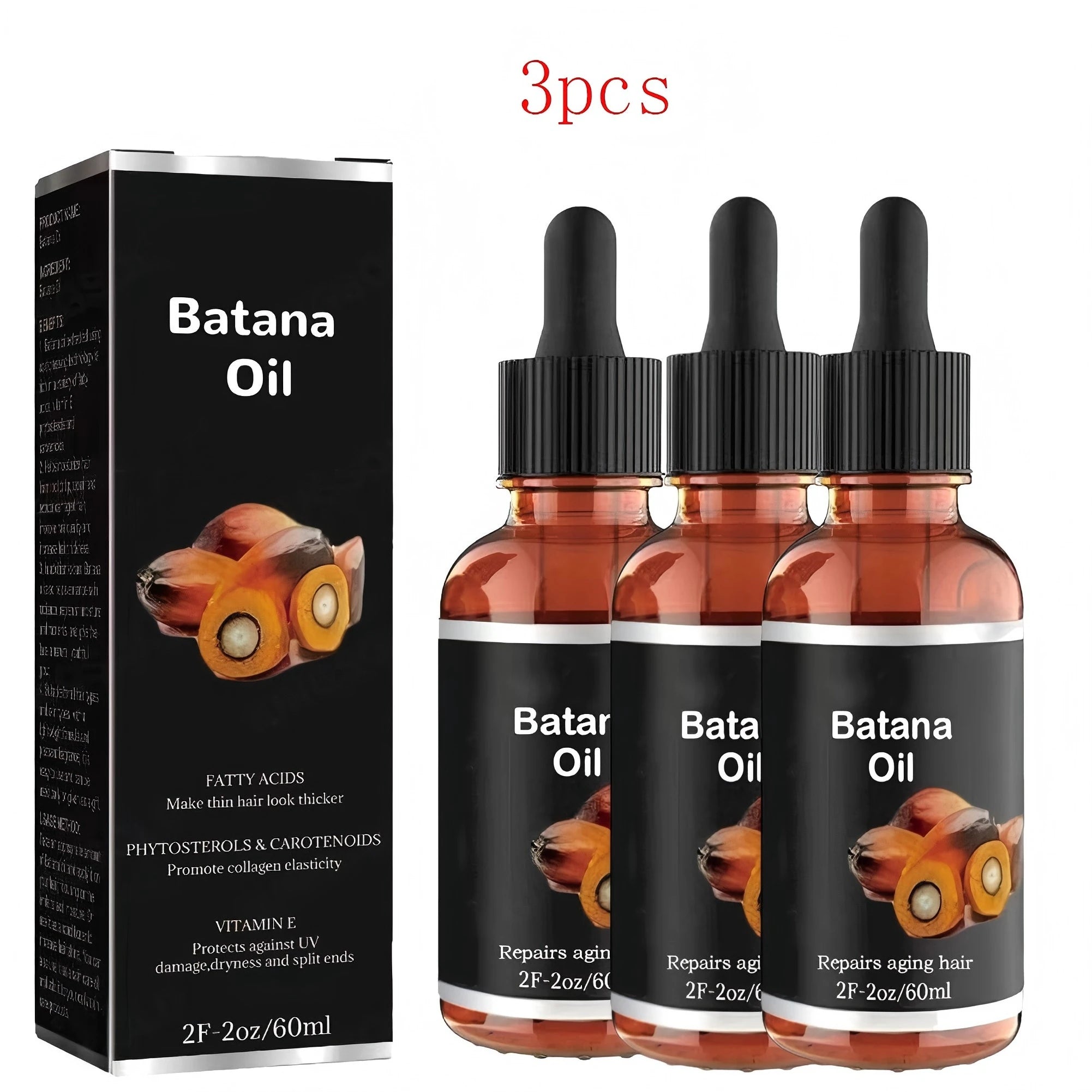 Huile de Batana Pure Naturelle 60ml | Anti-Chute & Croissance | Renforce & Répare | Unisexe – CLEVI Paris