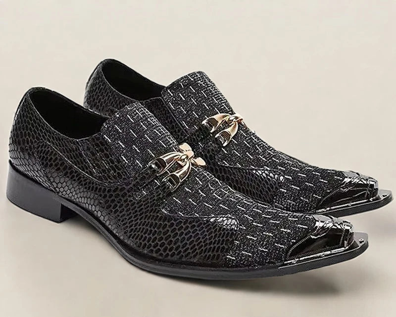 Derby Homme Cuir Véritable Motif Paisley Embout Métal Bout Pointu – 16 Coloris, EU 36-49 – CLEVI Paris