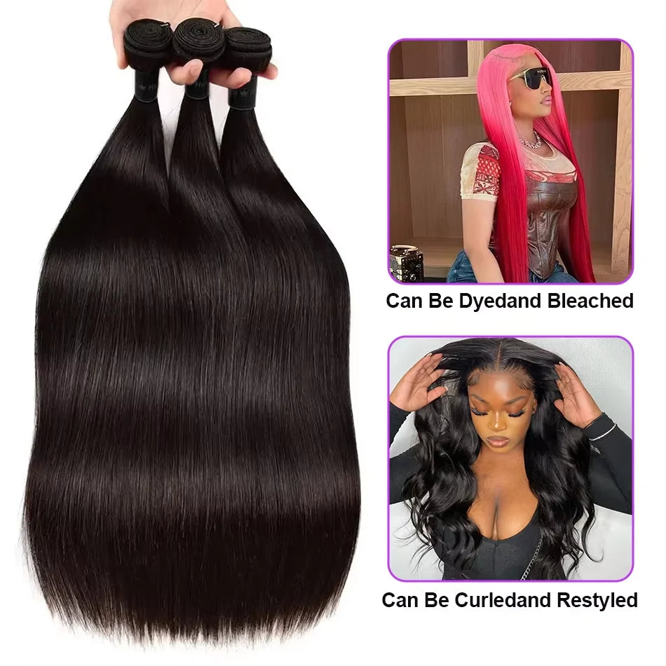 Extensions Cheveux Humains Straight Brésiliennes Remy Hair Double Weft – CLEVI Paris