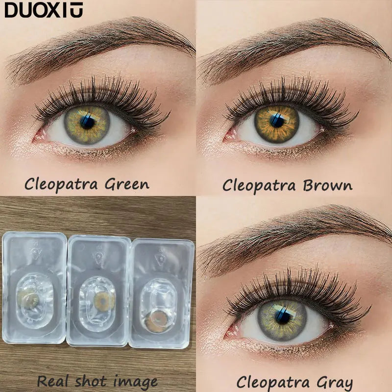 Lentilles de Contact Colorées DUOXIU avec Correction – 7 Teintes, Myopie 0 à -8.00