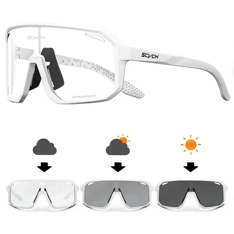 Lunettes de Cyclisme Photochromiques TR-90 | UV400, Verres Polycarbonate, Vélo Randonnée Outdoor, Unisexe – CLEVI Paris