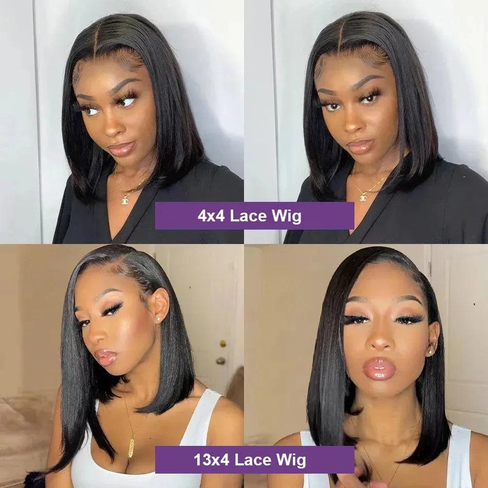 Perruque Bob Straight HD Lace 13x4 Cheveux Humains Femme – CLEVI Paris