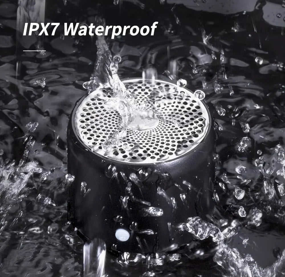Mini Enceinte Bluetooth IPX7 – Corps Métal, 8h, Basse Puissante, Crochet | Lipusen A106 Pro
