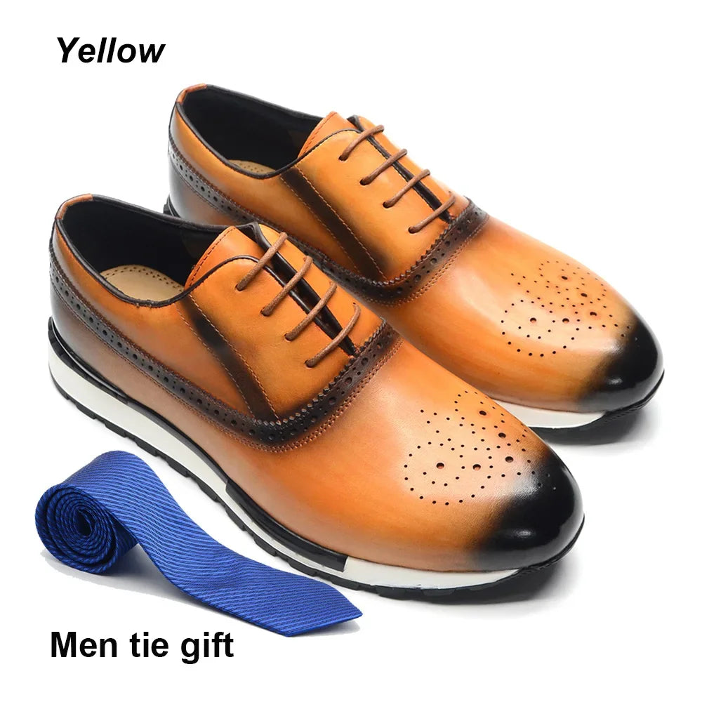 Oxford Brogue Homme Cuir Véritable Fait Main Lacets 10 Coloris Business Casual – CLEVI Paris