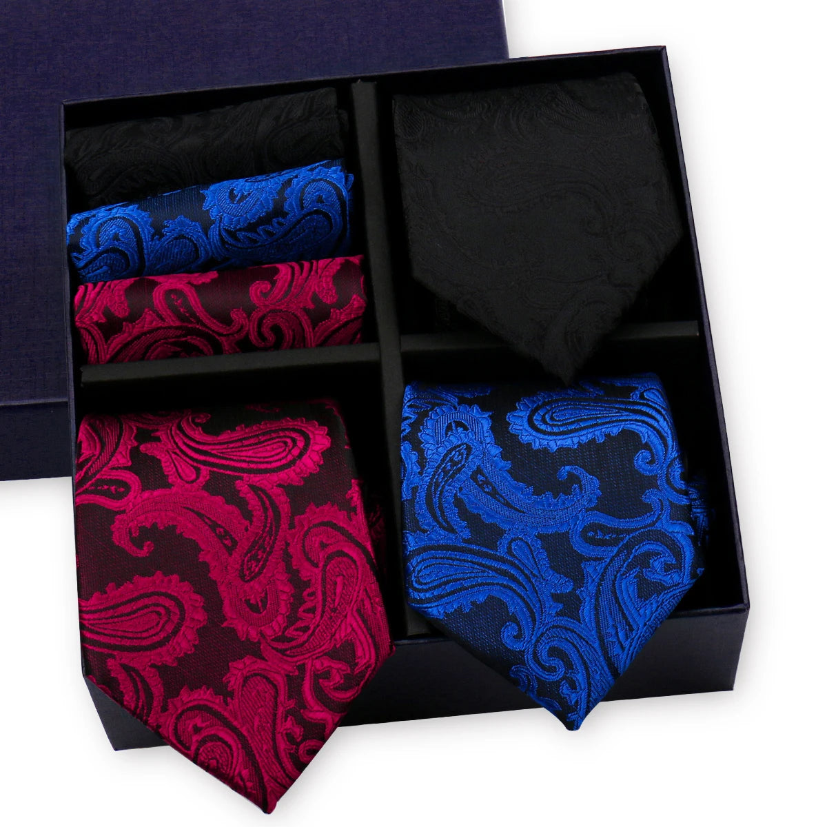 Coffret 3 cravates unisexes avec pochettes – CLEVI Paris