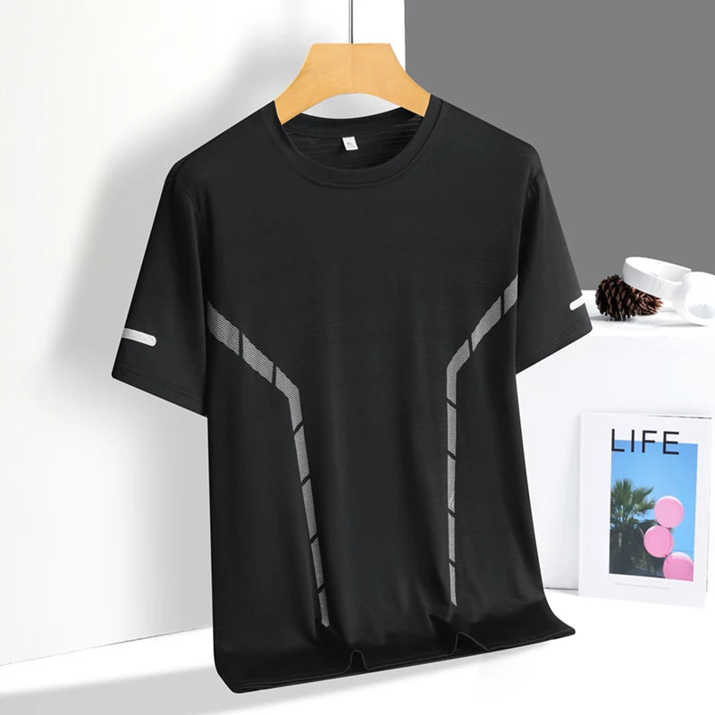 T-Shirt Running Homme Ice Silk Réfléchissant – Séchage Rapide & Respirant