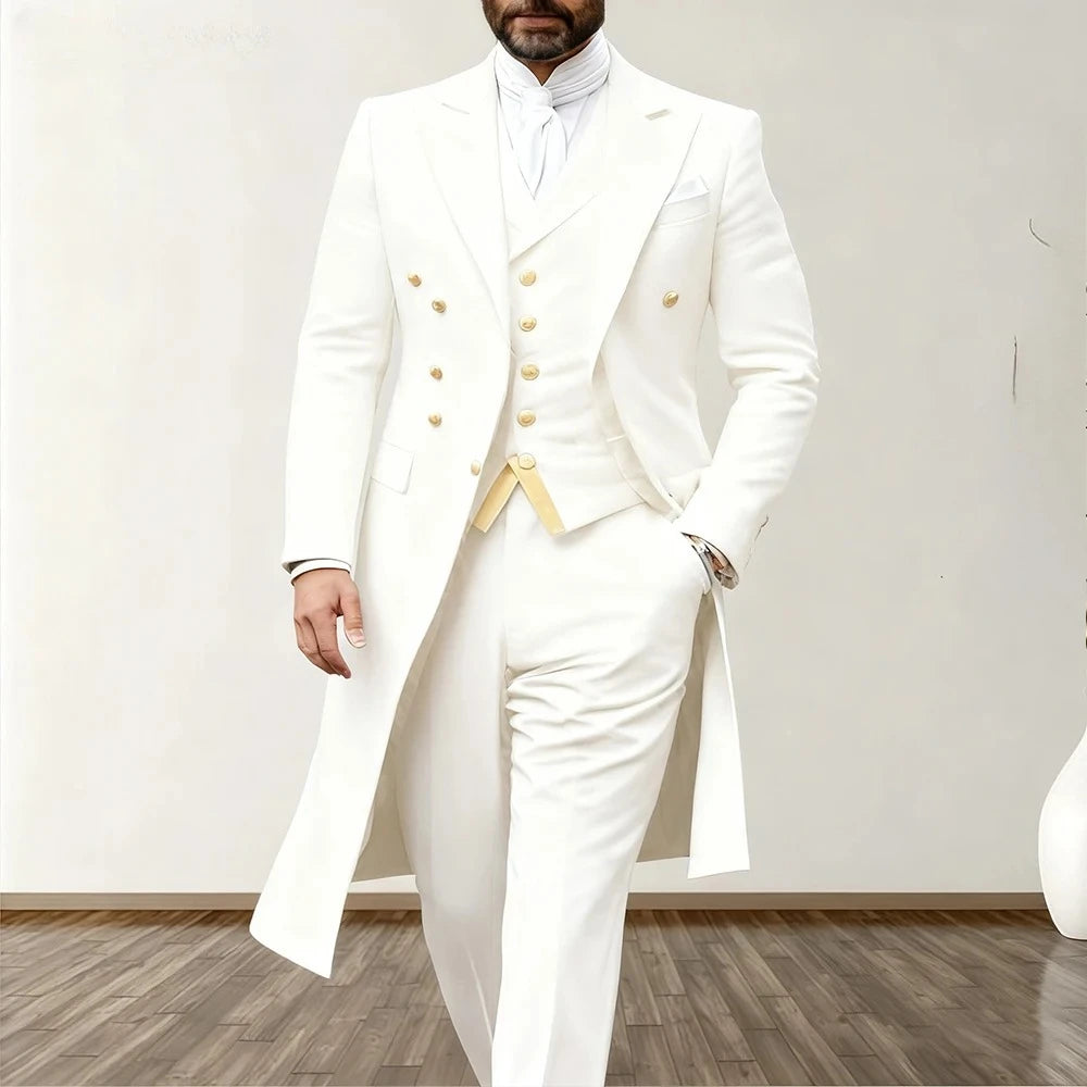 Costume 3 Pièces Homme – Smoking Satin Blazer + Gilet + Pantalon | Mariage & Soirée | XS-5XL