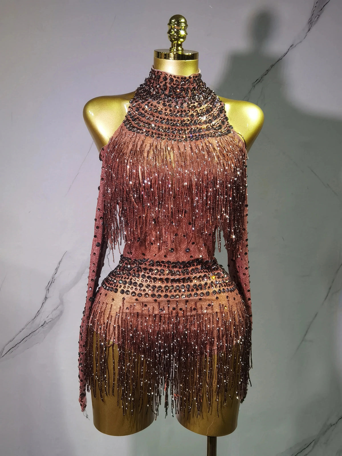 Justaucorps de scène à franges femme – CLEVI Paris