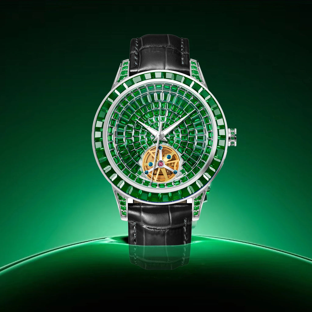 Montre Homme Mécanique Automatique Cadran Diamant Acier Inoxydable 3 Bar – CLEVI Paris