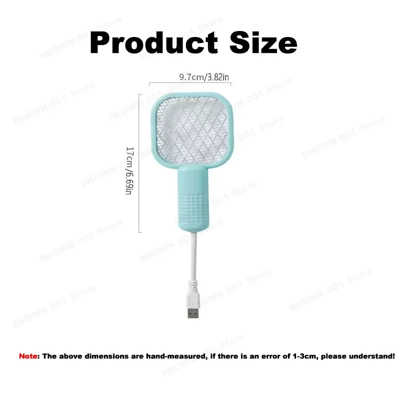 Raquette Anti-Insectes USB Rechargeable Lumière UV 2-en-1 Camping & Maison – CLEVI Paris