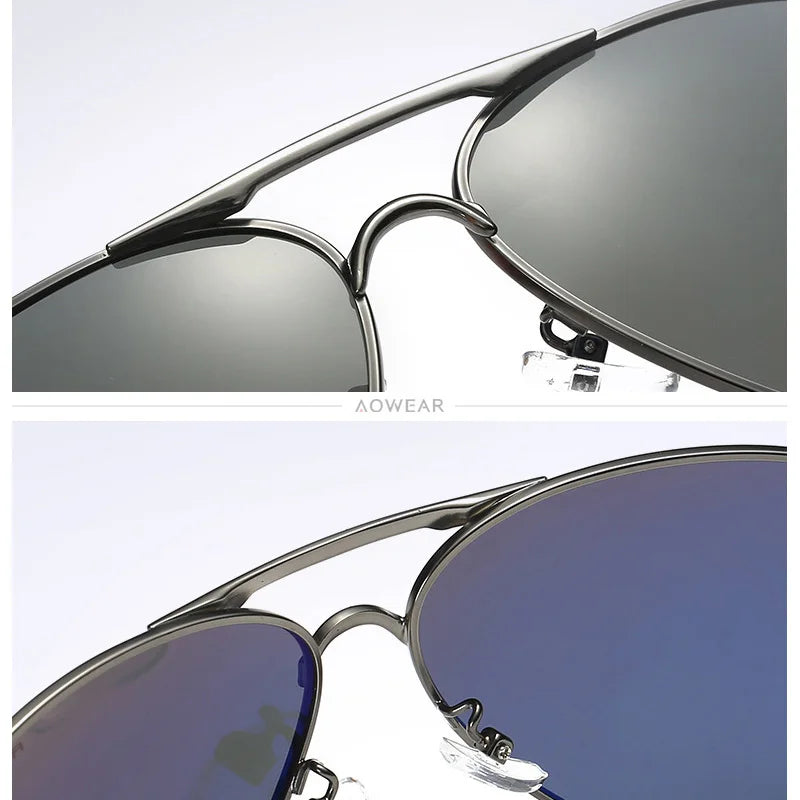 Lunettes de Soleil Aviateur Homme – Polarisées UV400 | AOWEAR | Style Pilote