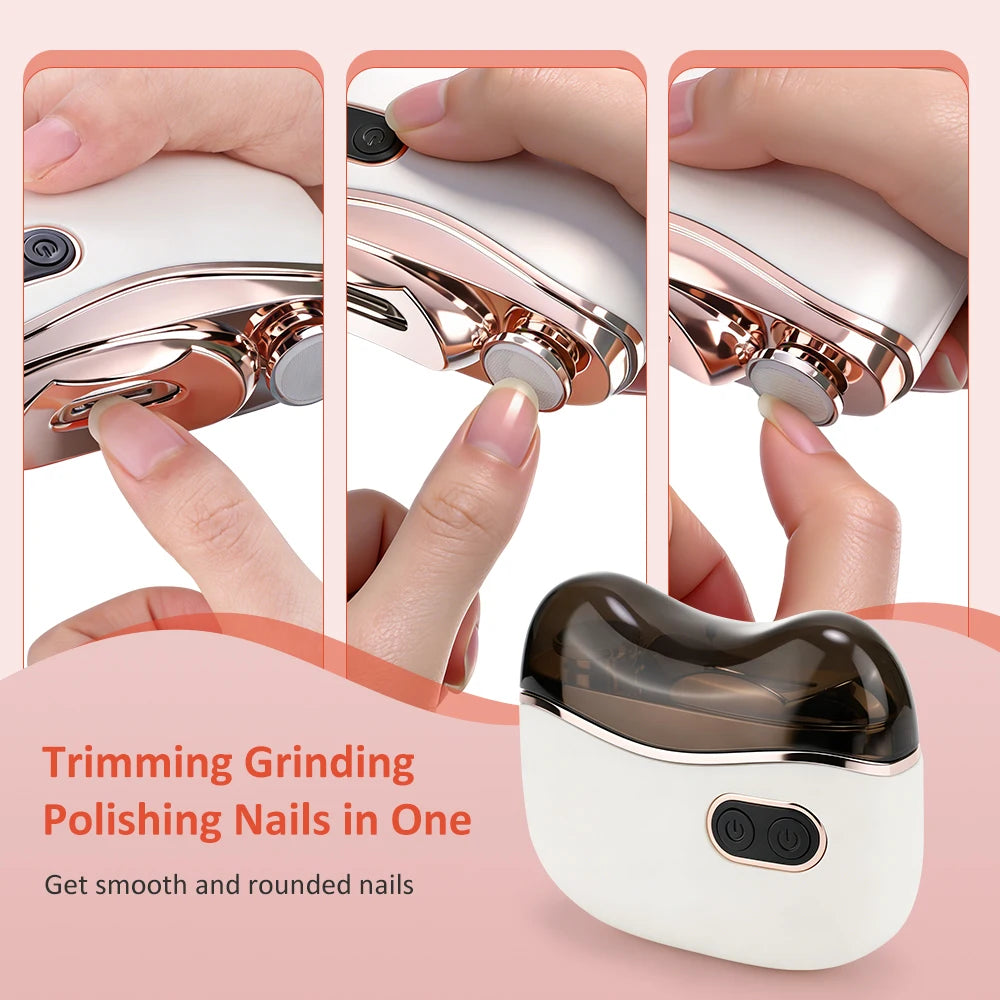 Coupe-Ongles Électrique Rechargeable LED 2-en-1 Taille & Polissage Adultes Bébé – CLEVI Paris