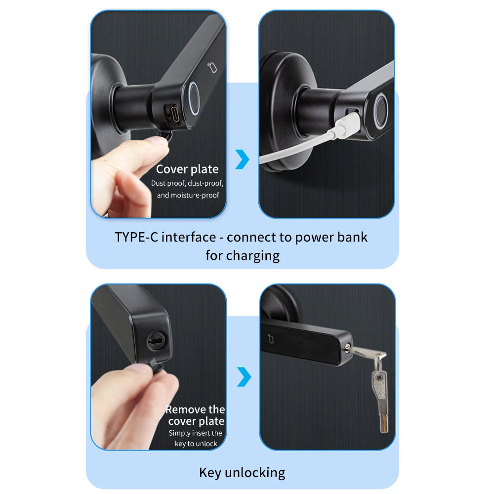 Serrure Connectée Asia-Teco Q50 Empreinte Digitale Tuya Bluetooth IP65 – CLEVI Paris