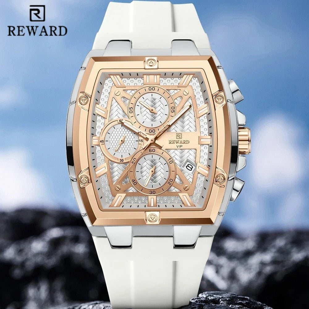 REWARD RD832261M Montre Homme Quartz Tonneau Chrono Calendrier Lumineux 30M – CLEVI Paris