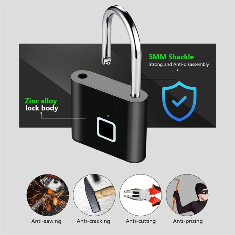 Cadenas Biométrique à Empreinte Digitale IP54 USB – CLEVI Paris