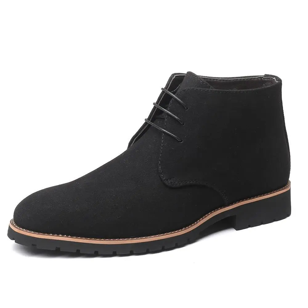 Boots Chelsea Homme Faux Suède Bout Rond Style Britannique | Bleu Marron Noir EU 38-48