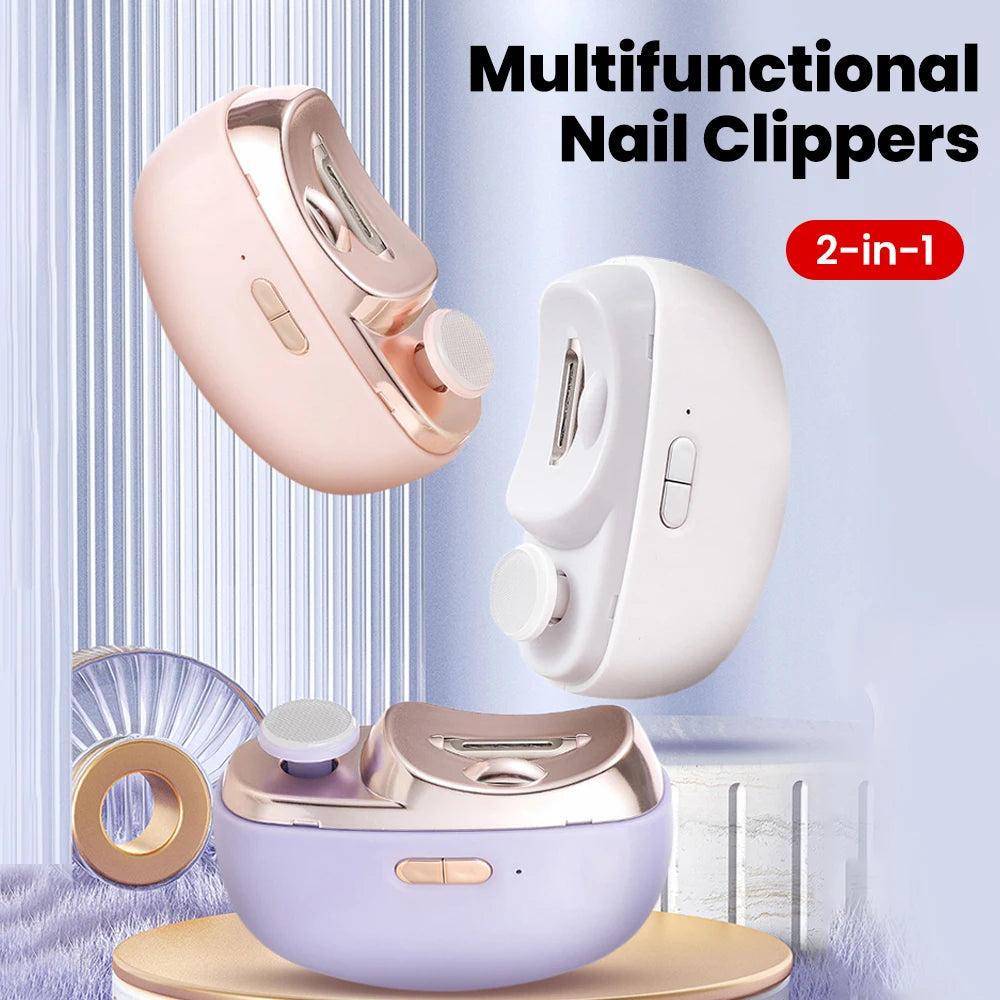 Coupe-Ongles Électrique 2-en-1 Verrou Enfant — 2 Vitesses, Rechargeable — CLEVI Paris