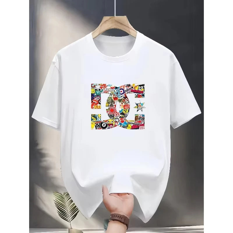 T-Shirt Unisexe Oversize 100% Coton Motif Lettrage Luxe Streetwear Col Rond – CLEVI Paris
