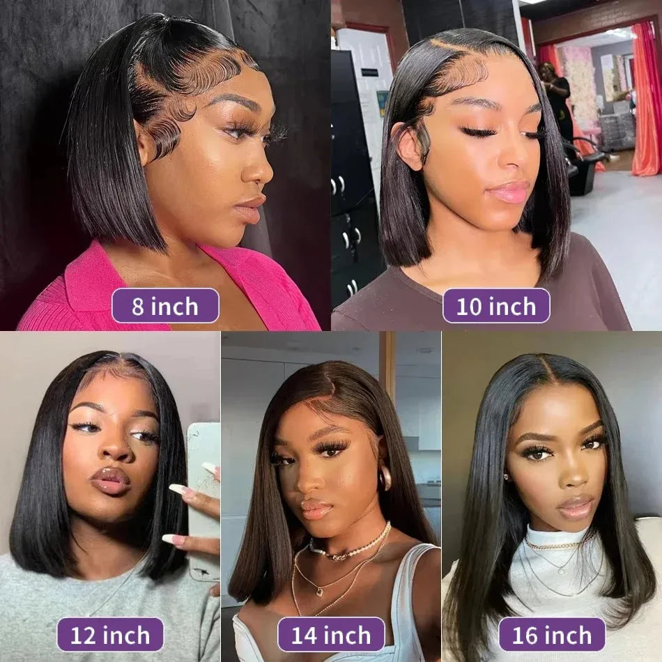 Perruque Bob Straight HD Lace 13x4 Cheveux Humains Femme – CLEVI Paris