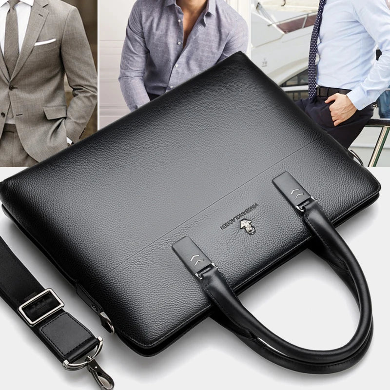Sacoche Unisexe Cuir Véritable Business Luxe 38x4,5x29cm – CLEVI Paris