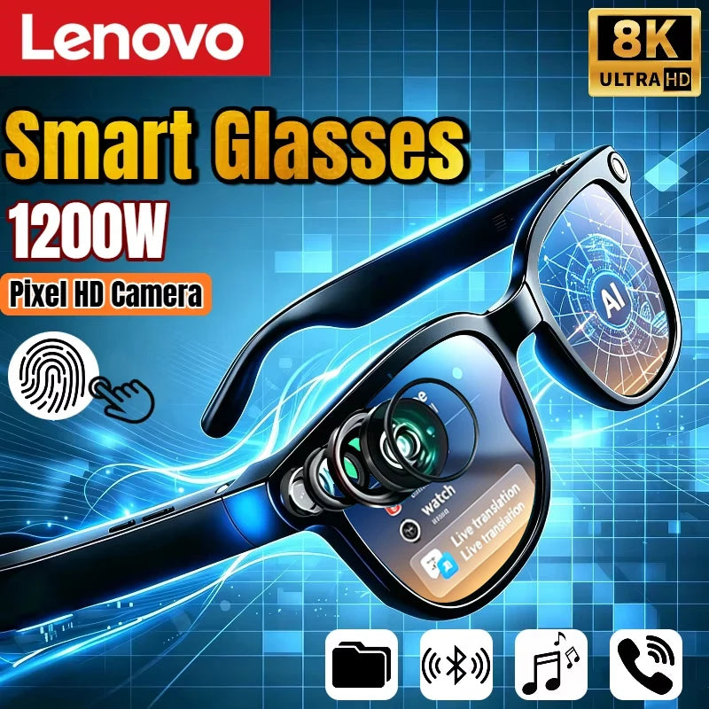 Lunettes IA Lenovo 4K Bluetooth Traducteur Tactile Unisexe – CLEVI Paris